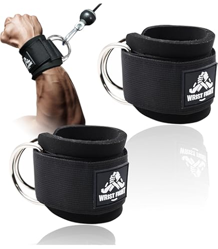 Adjustable Wrist Cuffs Neoprene Padded Straps for Cable Machines Strength Training Equipment