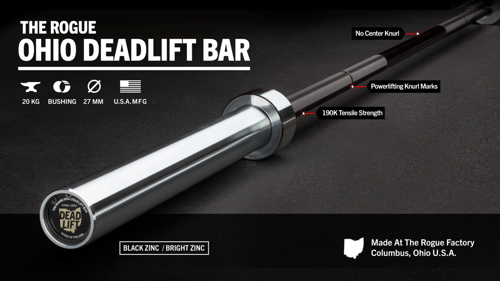 Ohio Deadlift Bar (Black Zinc)