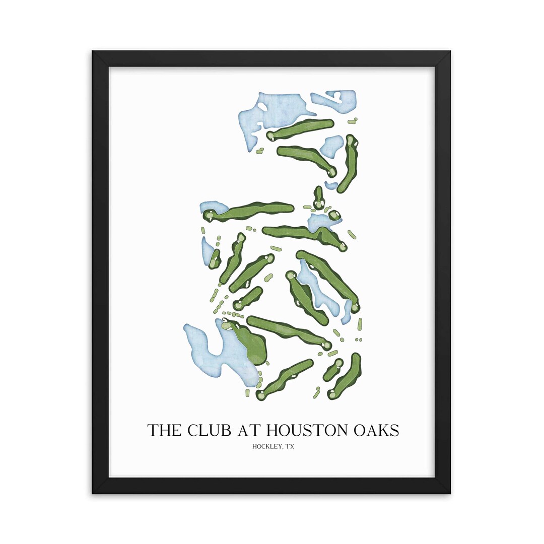 at Houston Oaks | Golf Course Map, Personalized Golf Art, Golf Gift, Gifts for Men, Wall Decor, Custom Watercolor - Etsy
