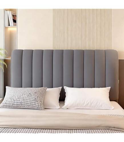 Cover, Slip Cover, Spring Bed headboard Cover, Small Square Jacquard dust Protector, Bedroom dust Cover, upholstered headboard (120cm/47in, Gray) : Home &amp; Kitchen