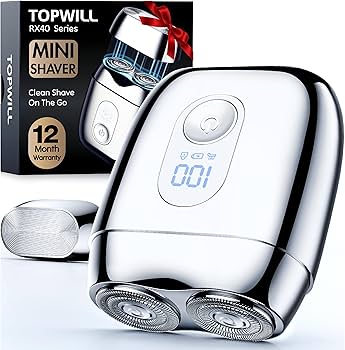 2026 New Alloy Mini Electric Shaver for Men, Portable Travel Rechargeable Razor with Mirror Cap, Waterproof, Smooth &amp; Close Shave, Ideal Gift for Husband Boyfriend, RX40 Silver : Beauty &amp; Personal Care
